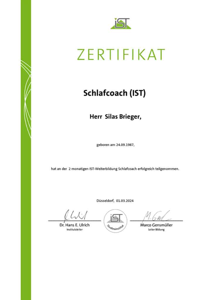 silas brieger IST schlafcoach