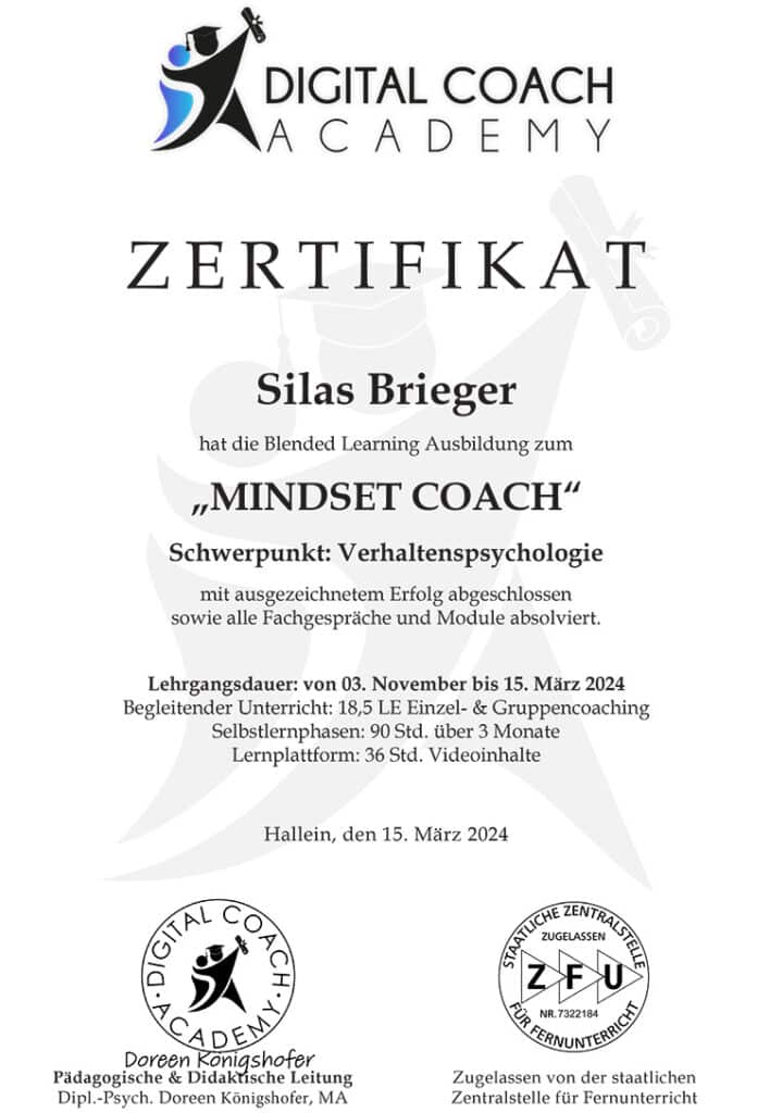 silas brieger digital coach academy mindset coach